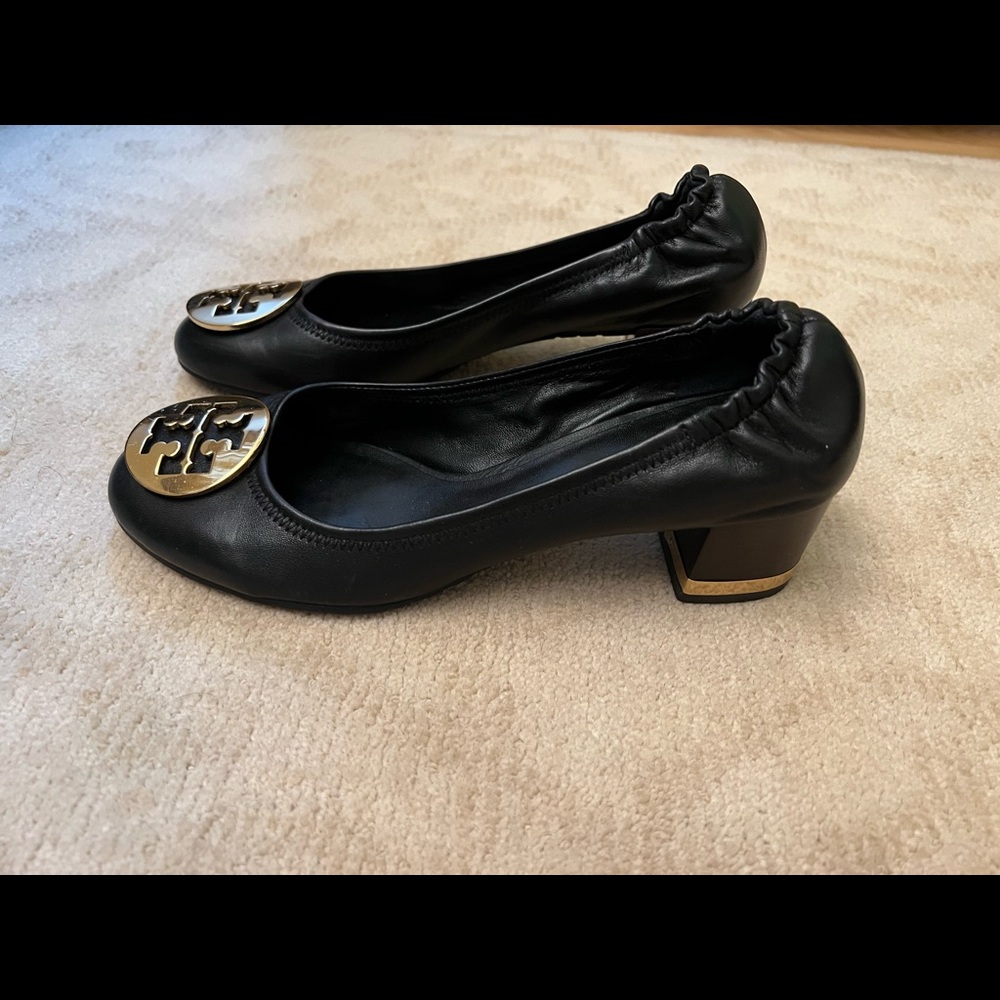 Tory Burch black heels WORN ONCE